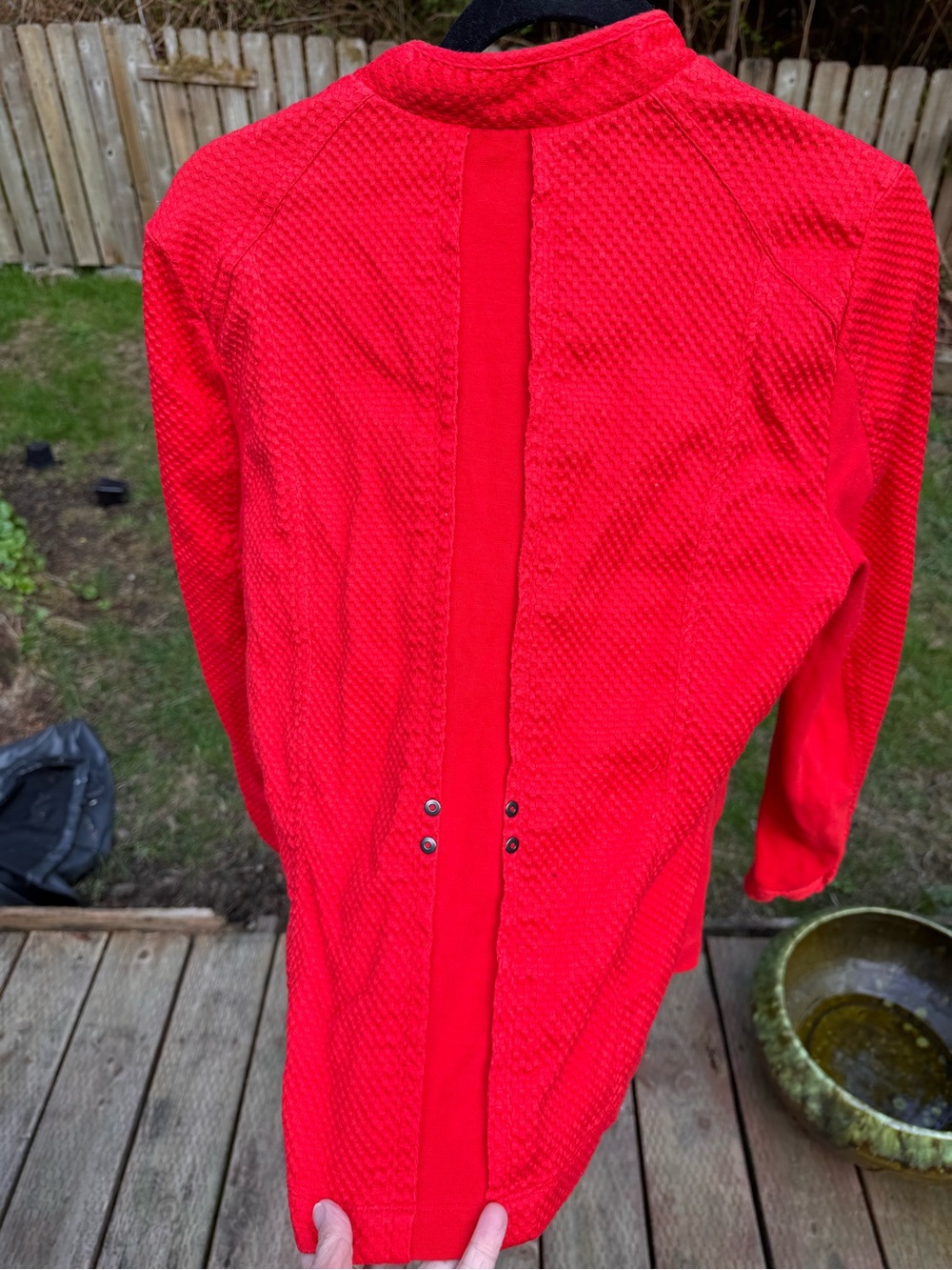 Tribal Bright Red Textured Zip-Front Jacket - Picture 7 of 7